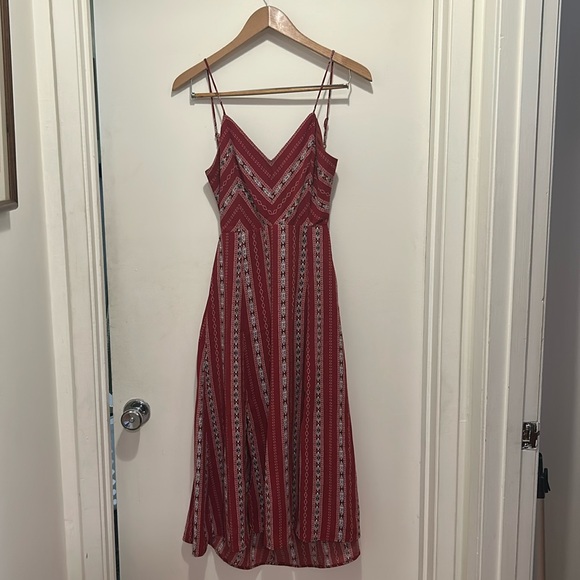 Lulus | Dresses | Lulus Calabash Rust Red Print Midi Backless Dress ...
